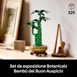 LEGO Botanicals 10344 - Bambù del Buon Auspicio - Pianta Artificiale per Arredamento Interno con Vaso Finto, Decorazione di Casa