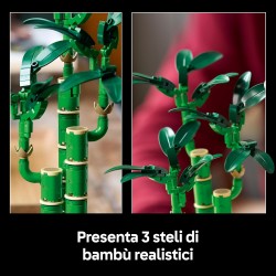 LEGO Botanicals 10344 - Bambù del Buon Auspicio - Pianta Artificiale per Arredamento Interno con Vaso Finto, Decorazione di Casa