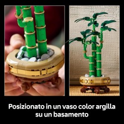 LEGO Botanicals 10344 - Bambù del Buon Auspicio - Pianta Artificiale per Arredamento Interno con Vaso Finto, Decorazione di Casa