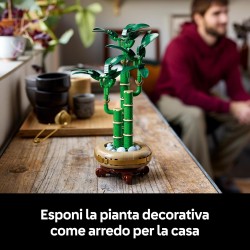 LEGO Botanicals 10344 - Bambù del Buon Auspicio - Pianta Artificiale per Arredamento Interno con Vaso Finto, Decorazione di Casa