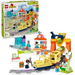 LEGO DUPLO 10428 - Grande Treno Comunitario Interattivo, Giochi Educativi, Giocattolo con Stazione, Binari e Mattoncini Multifun