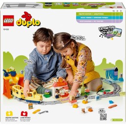 LEGO DUPLO 10428 - Grande Treno Comunitario Interattivo, Giochi Educativi, Giocattolo con Stazione, Binari e Mattoncini Multifun