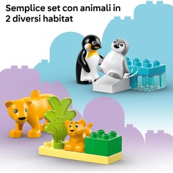 LEGO DUPLO 10442 - Famiglie di Animali: Pinguini e Leoni, Giochi di Fantasia Educativi, Giocattolo Creativo per la Cura dei Cucc