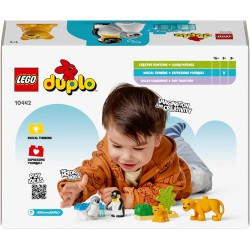 LEGO DUPLO 10442 - Famiglie di Animali: Pinguini e Leoni, Giochi di Fantasia Educativi, Giocattolo Creativo per la Cura dei Cucc