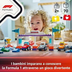 LEGO DUPLO 10445 - Auto da Corsa e Piloti Team F1, Macchina Giocattolo da Costruire, Giochi Creativi e Didattici, Idea Regalo di