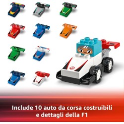 LEGO DUPLO 10445 - Auto da Corsa e Piloti Team F1, Macchina Giocattolo da Costruire, Giochi Creativi e Didattici, Idea Regalo di