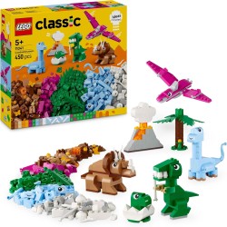 LEGO Classic 11041 - Dinosauri Creativi, Giochi di Fantasia con Colorati Animali Giocattolo da Costruire e Ricostruire come T. R