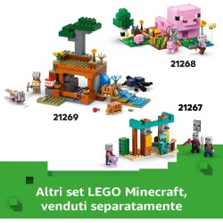 LEGO Minecraft 21266 - Battaglia sul Ponte del Nether, Gioco di Avventura per Bambini e Bambine da 6 Anni, Piccolo Set da Costru