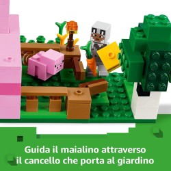 LEGO Minecraft 21268 - La Casa del Maialino, Gioco di Ruolo con Personaggi, Animali Giocattolo e Fattoria da Costruire, Idea Reg