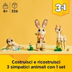 LEGO Creator 31162 - 3 in 1 Adorabile Coniglio Giocattolo - Si Trasforma in Lama o in Foca - Animali da Costruire - Idea Regalo 