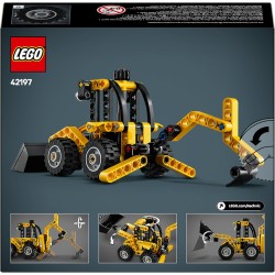 LEGO Technic 42197 - Scavatrice a Cucchiaia Rovescia, Giocattolo Educativo con Escavatore Posteriore, Pala e Stabilizzatori, Vei