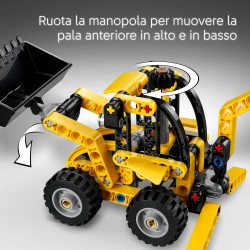 LEGO Technic 42197 - Scavatrice a Cucchiaia Rovescia, Giocattolo Educativo con Escavatore Posteriore, Pala e Stabilizzatori, Vei