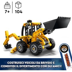 LEGO Technic 42197 - Scavatrice a Cucchiaia Rovescia, Giocattolo Educativo con Escavatore Posteriore, Pala e Stabilizzatori, Vei