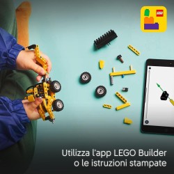 LEGO Technic 42197 - Scavatrice a Cucchiaia Rovescia, Giocattolo Educativo con Escavatore Posteriore, Pala e Stabilizzatori, Vei