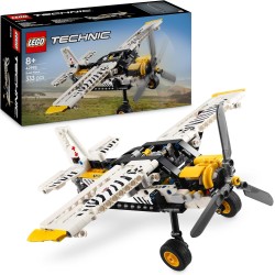 LEGO Technic 42198 - Aereo Bush, Aeroplano Giocattolo da Costruire, Modellino di Veicolo con Elica Rotante, Ali Regolabili, Moto