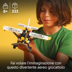 LEGO Technic 42198 - Aereo Bush, Aeroplano Giocattolo da Costruire, Modellino di Veicolo con Elica Rotante, Ali Regolabili, Moto