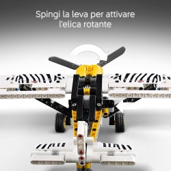 LEGO Technic 42198 - Aereo Bush, Aeroplano Giocattolo da Costruire, Modellino di Veicolo con Elica Rotante, Ali Regolabili, Moto