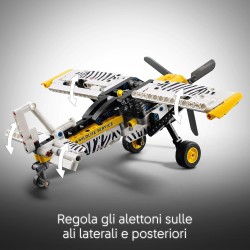 LEGO Technic 42198 - Aereo Bush, Aeroplano Giocattolo da Costruire, Modellino di Veicolo con Elica Rotante, Ali Regolabili, Moto