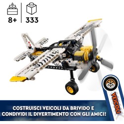 LEGO Technic 42198 - Aereo Bush, Aeroplano Giocattolo da Costruire, Modellino di Veicolo con Elica Rotante, Ali Regolabili, Moto