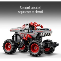 LEGO Technic 42200 - Pull-Back ThunderROARus, Monster Truck Giocattolo da Costruire, Idea Regalo di Compleanno per i Fan dei Vei