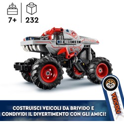 LEGO Technic 42200 - Pull-Back ThunderROARus, Monster Truck Giocattolo da Costruire, Idea Regalo di Compleanno per i Fan dei Vei