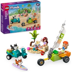 LEGO Friends 42641 - Avventure Canine su Windskate e Sidecar, Giochi di Ruolo da Spiaggia con Vecioli, Mini Tavola da Surf, Pers