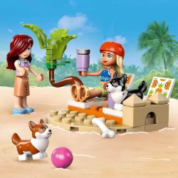 LEGO Friends 42641 - Avventure Canine su Windskate e Sidecar, Giochi di Ruolo da Spiaggia con Vecioli, Mini Tavola da Surf, Pers