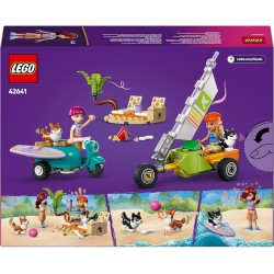 LEGO Friends 42641 - Avventure Canine su Windskate e Sidecar, Giochi di Ruolo da Spiaggia con Vecioli, Mini Tavola da Surf, Pers