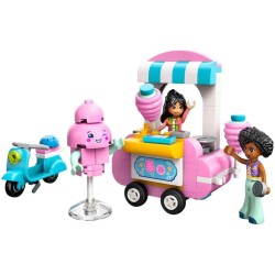 LEGO Friends 42643 - Bancarella di Zucchero Filato e Scooter, Giochi di Ruolo Creativi con Mini Bamboline di Liann e Jamila, Vei