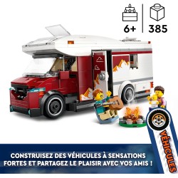 LEGO City 60454 - Camper Van delle Vacanze d’Avventura - Veicolo Giocattolo da Costruire con 3 Minifigure e Accessori - Idee Reg