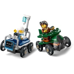 LEGO City 60459 - Pack Veicoli da Corsa: Aereo Contro Letto d’Ospedale - Modelli di Auto Giocattolo con 2 Minifigure, Regali Div