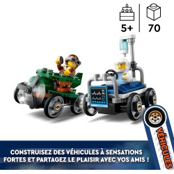 LEGO City 60459 - Pack Veicoli da Corsa: Aereo Contro Letto d’Ospedale - Modelli di Auto Giocattolo con 2 Minifigure, Regali Div