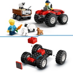 LEGO City 60461 - Trattore Agricolo Rosso con Rimorchio e Pecore - Giocattoli della Fattoria con Veicolo e Figure di Animali - G