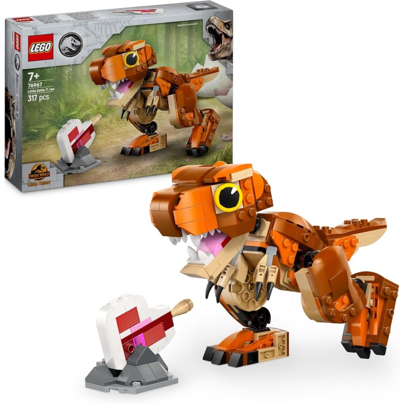 LEGO Jurassic World 76967 - Little Eatie: T. Rex, Dinosauro Giocattolo con Mascella Apribile, Testa, Coda, Braccia e Gambe Mobil