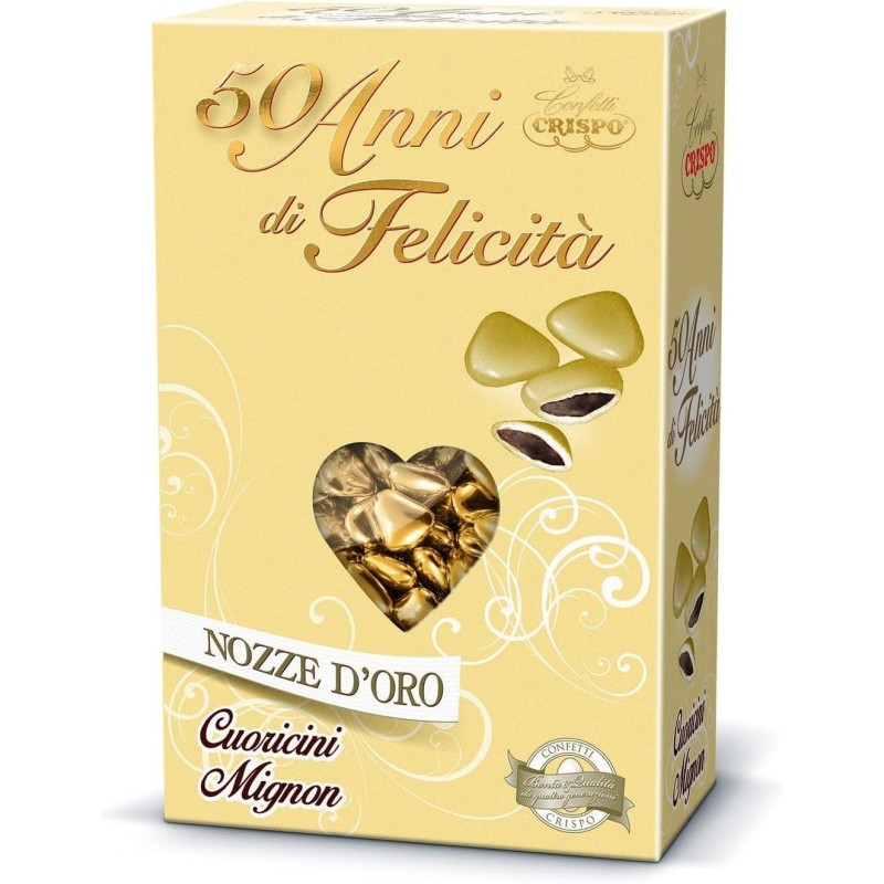 CRISPO Confetti Cuoricini Oro 500gr 50 Anni di Felicita, 010241127