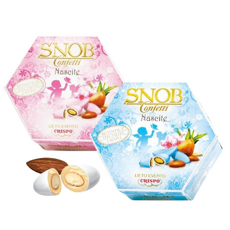 CRISPO Confetti Snob Nascita Bambino, Colore Celeste/Rosa - 500gr, 04942