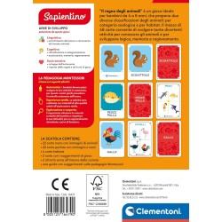 Clementoni - Sapientino Montessori - Il Regno degli Animali, Gioco Educativo con Flashcards per Bambini 4-6 Anni, Stimola Lo Svi