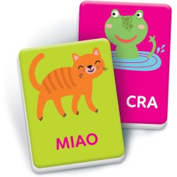 Clementoni - Sapientino Montessori - Che Verso Fa, Gioco Educativo, 30 Flashcards Montessori per Bambini 1-3 Anni, Carte Tattili