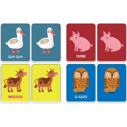 Clementoni - Sapientino Montessori - Che Verso Fa, Gioco Educativo, 30 Flashcards Montessori per Bambini 1-3 Anni, Carte Tattili