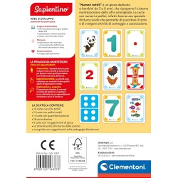 Clementoni - Sapientino Montessori - Numeri Tattili, Gioco Educativo Metodo Montessoriano per Bambini 3-5 Anni con Flashcards pe